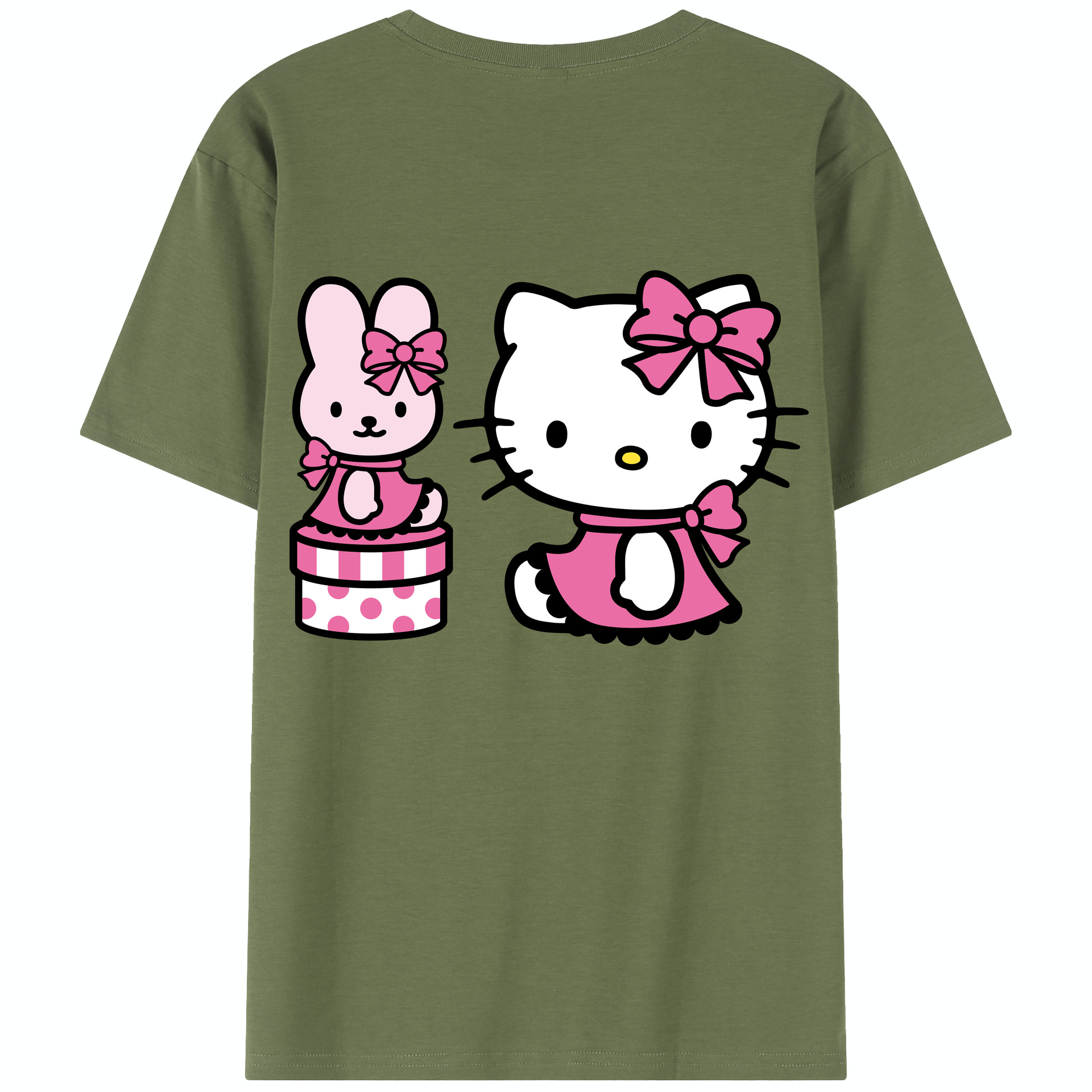 （画像用） Hello Kitty ハローキティ 綿100％半袖Tシャツ（背面プリント）